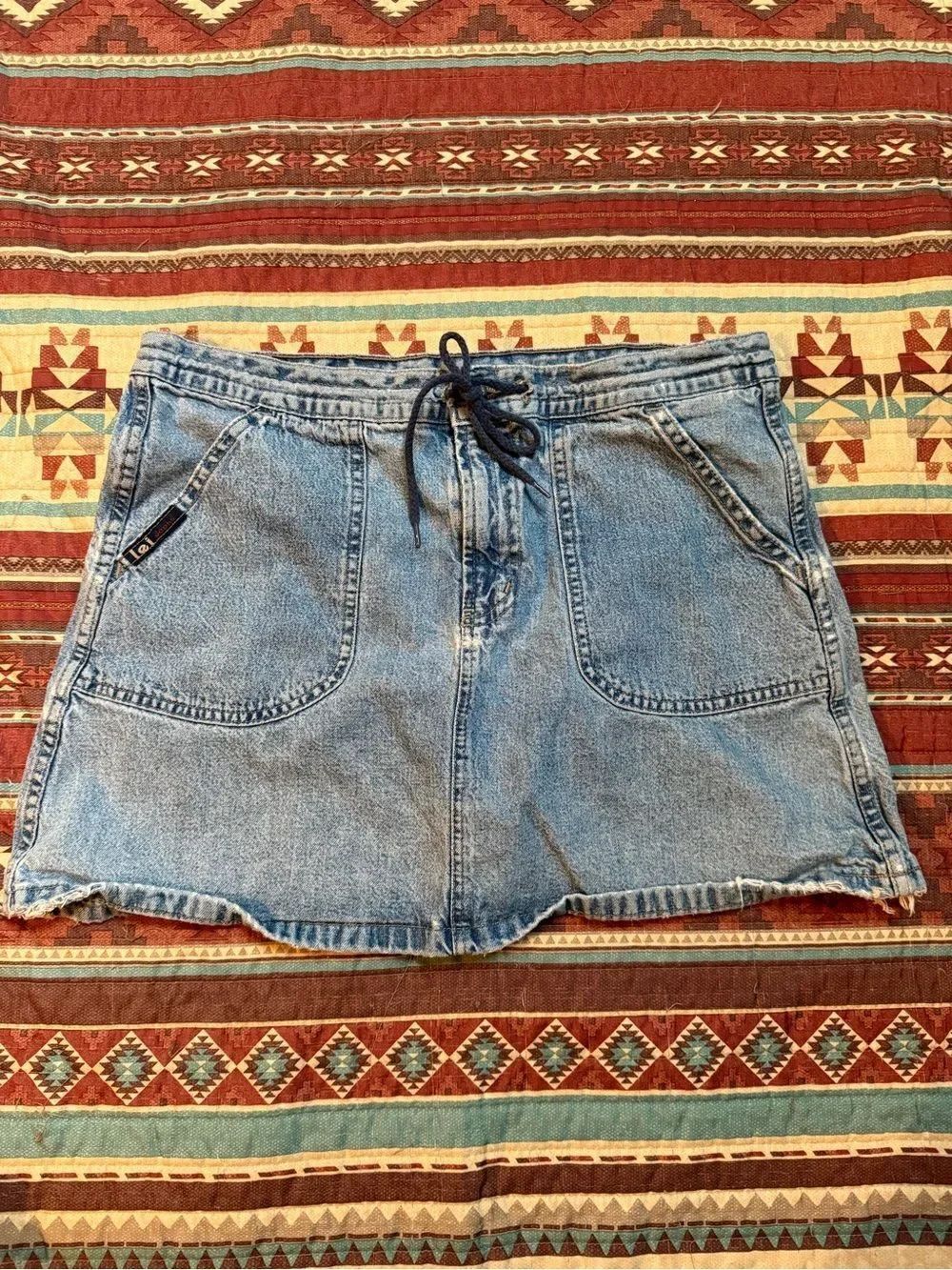 Vintage Lei Denim Mini Skirt